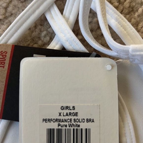 Rebook Girls Youth Sports Bra Crisscross White Size XL 16 - Picture 6 of 6